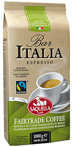 Saquella Espresso Bar Italia Fairtrade 1kg Bohnen